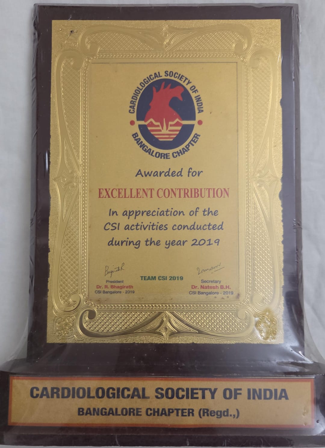 Award presented to Dr. P. K. Dash