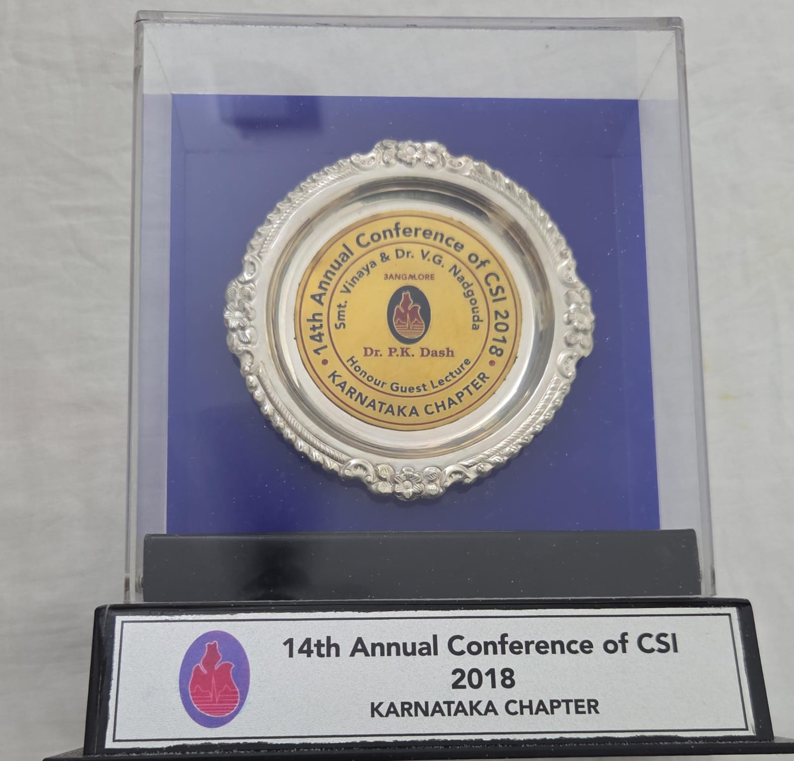 Award presented to Dr. P. K. Dash