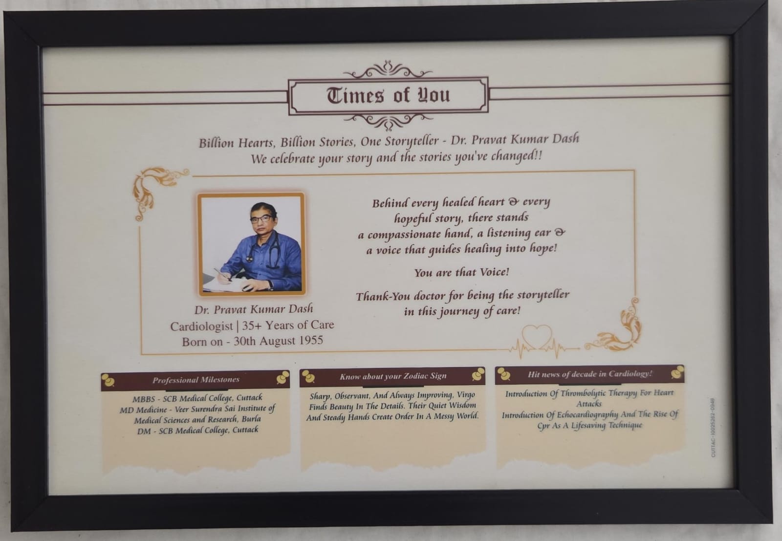 Award presented to Dr. P. K. Dash